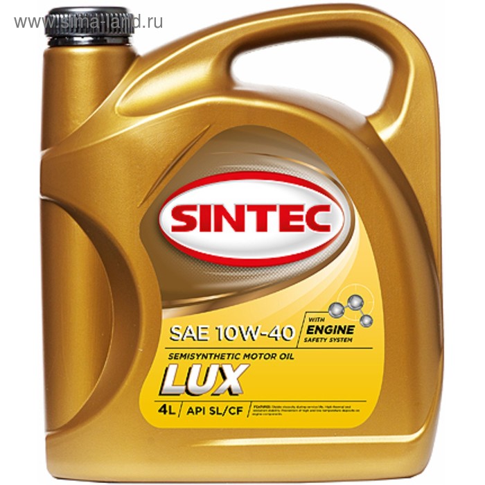 фото Масло моторное sintoil/sintec 10w-40, "люкс", sl/cf, п/синтетическое, 4 л