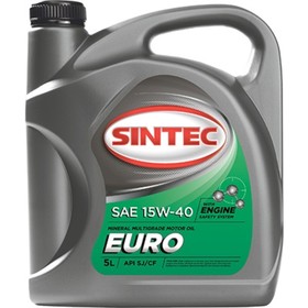 

Масло моторное Sintoil/Sintec 15W-40, "Euro", SJ/CF, минеральное, 5 л