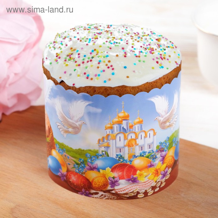 Кондитерская упаковка Пасхальный ободок для кулича «Пасхальная композиция», 32.2 × 9 см