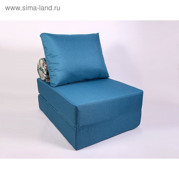 фото Кресло-кровать «прайм» с матрасиком, размер 75×100 см, цвет морской, рогожка, велюр wowpuff