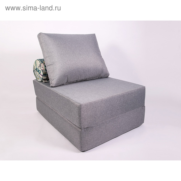 фото Кресло-кровать «прайм» с матрасиком, размер 75×100 см, цвет серый, рогожка, велюр wowpuff