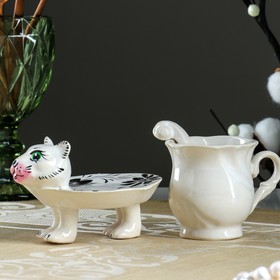 

Чайная пара «Кошечка с ложечкой», 3 предмета: чашка, ложка, блюдце