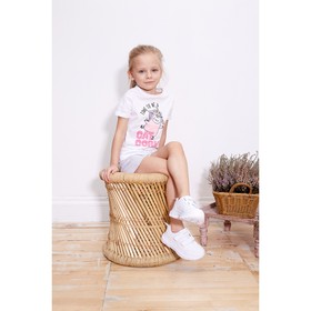 

Футболка для девочки KAFTAN "Happy" р.30 (98-104), белый