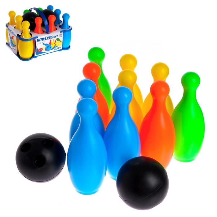 Набор боулинг: 10 кеглей + 2 шара, МИКС боулинг yako toys 6 кеглей и 2 шара минимания ф85553