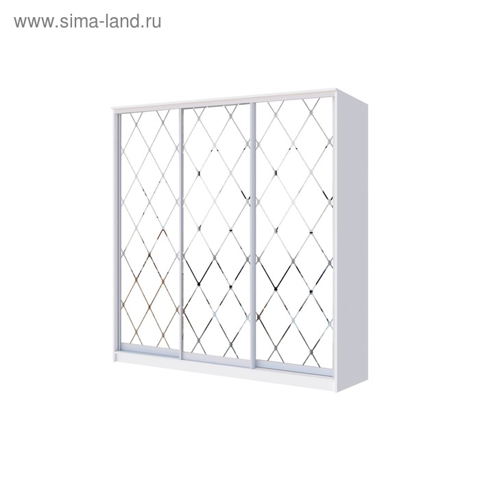 

Шкаф-купе Хит-22-18-666, 1800x620x2200, Белый фасад шагрень, Ромб большой на матовом