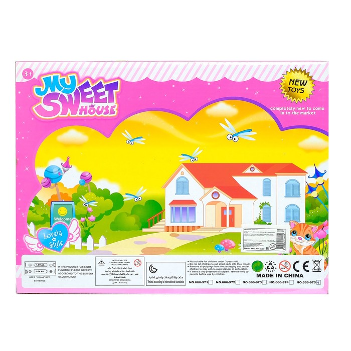 Дом для кукол, с мебелью, световые и звуковые эффекты, работает от батареек, цвета МИКС