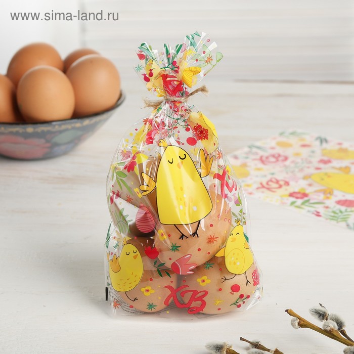 

Пасхальный подарочный пакет «Цыплятки», 14.5 × 20 см