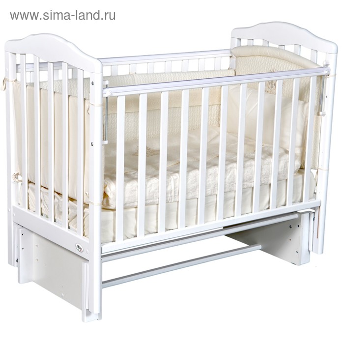 Детская кровать Oliver Elsa Plus, автостенка, универсальный маятник, цвет белый детские кроватки oliver elsa premium универсальный маятник