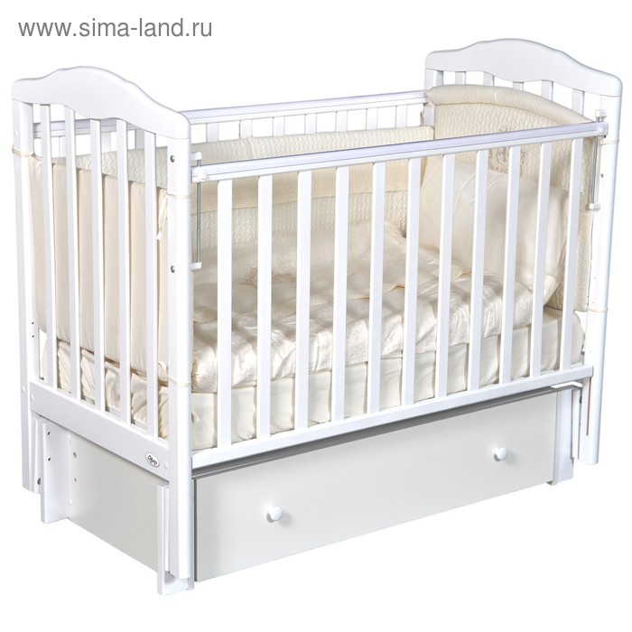 Детская кровать Oliver Elsa Premium, универсальный маятник, ящик, цвет белый детские кроватки oliver elsa premium универсальный маятник