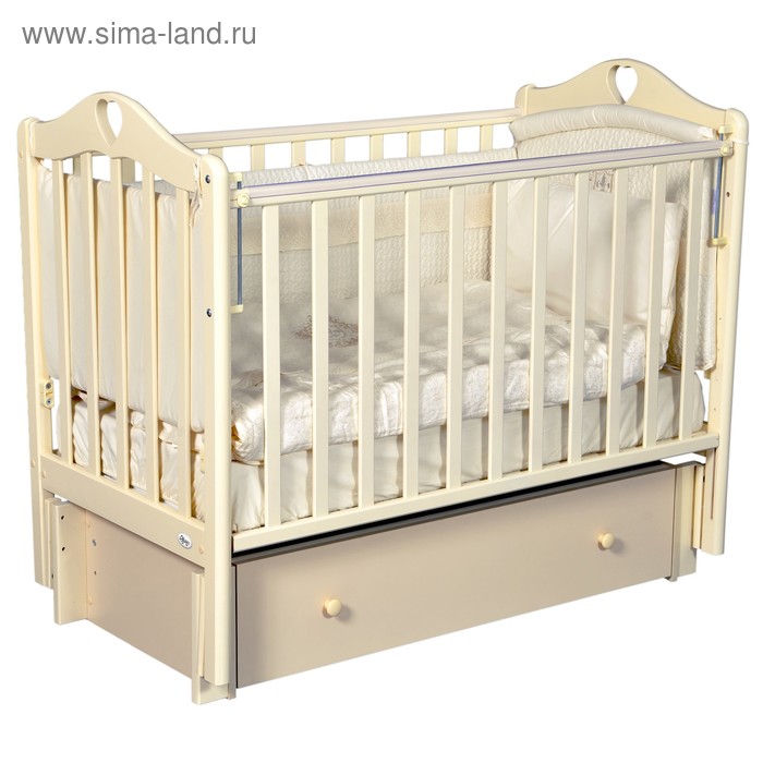 Детская кровать Oliver Bambina Premium, универсальный маятник, ящик, цвет слоновая кость детская кровать oliver bambina plus автостенка универсальный маятник цвет слоновая кость