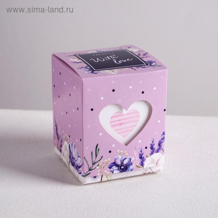 

Коробка бонбоньерка, упаковка подарочная, «С любовью и нежностью», 6 х 7 х 6 см