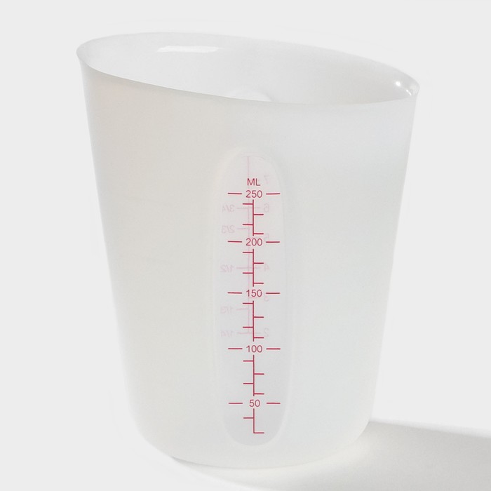 Мерный стакан Доляна, 250 мл, цвет белый стакан мерный 250 мл цвет прозрачный