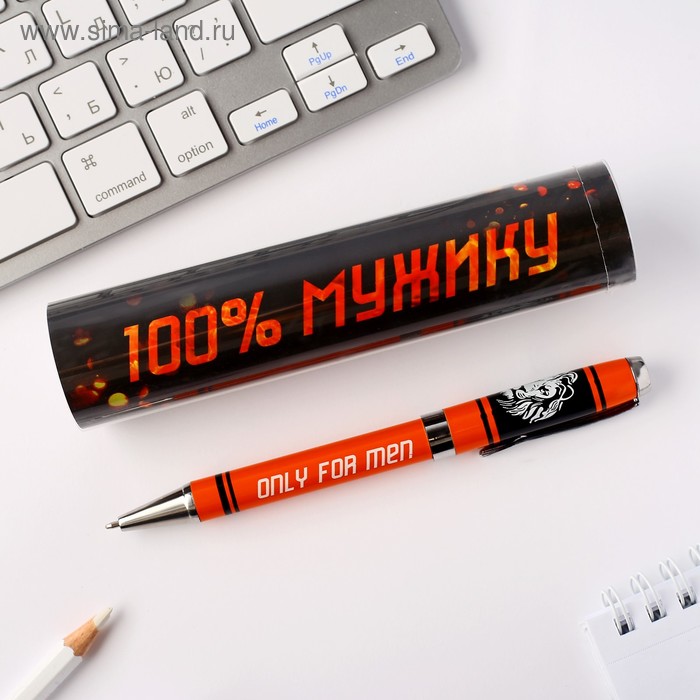 

Ручка подарочная "100% мужику", металл