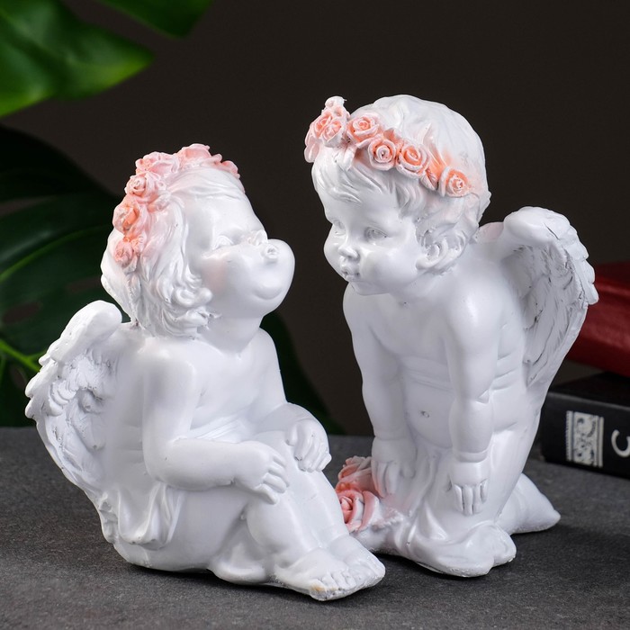 

Фигура "Ангелочки целуются" 16х15х14см