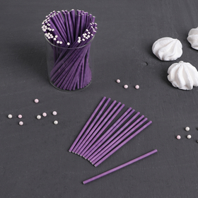 Палочки для кейкпопсов, 100 шт, 10×0,2 см, цвет фиолетовый