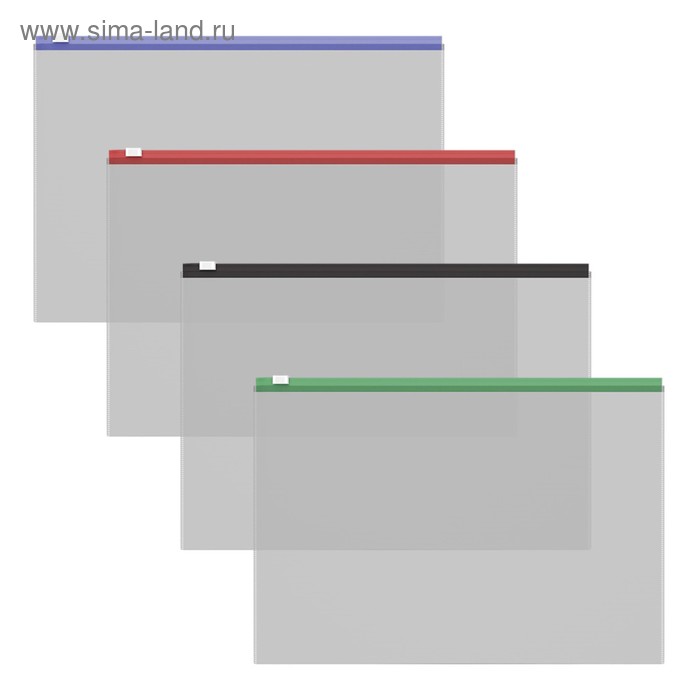 

Папка-конверт на ZIP-молнии В5 (289х214 мм), 120 мкм, ErichKrause Fizzy Clear, c цветной молнией, микс