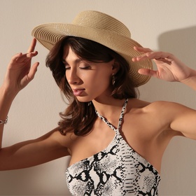 Шляпа женская MINAKU "Summer", размер 56-58, цвет бежевый