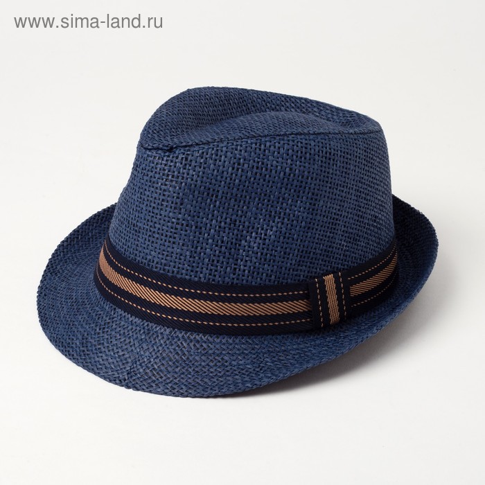 Шляпа мужская MINAKU Пляж, размер 58, цвет синий