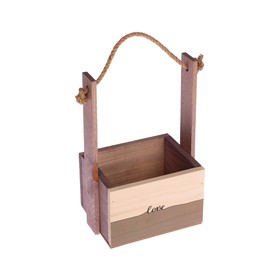 

Кашпо флористическое с ручкой из верёвки «Love» морилка, 15 х 12 х 8,5 / 25 см