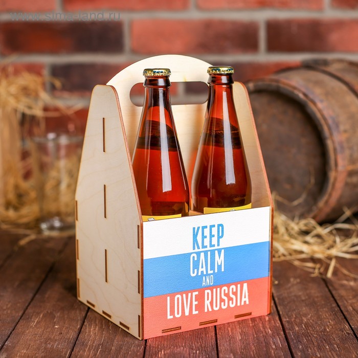 фото Ящик для пива "love russia", 28 х 16 х 16 см.