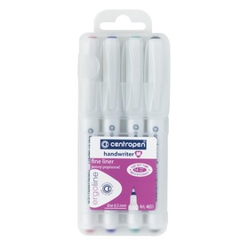 

Набор ручек капиллярных 4 цвета, 1.2 мм Centropen "Handwriter" 4651, линия 0,5 мм, пластиковая упаковка, европодвес