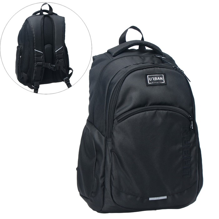 Рюкзак молодёжный, 47 х 32 х 17 см, эргономичная спинка, Stavia URBAN, чёрный рюкзак молодёжный 48 х 32 х 18 см эргономичная спинка merlin xs9233 серый