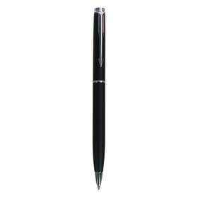Ручка подарочная шариковая поворотная корпус черный матовый ЛОГО, стержень синий 0,7 мм, металлический корпус Ош