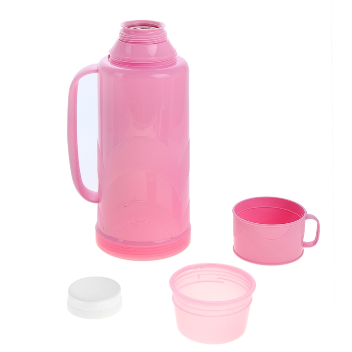 Термос с ручкой «Изгиб», 1.8 л, 1 кружка, 6-8 ч, микс