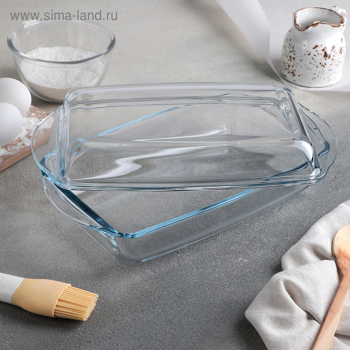 

Форма для запекания из жаропрочного стекла с крышкой Borcam, 1,3 л, 29×16×10 см