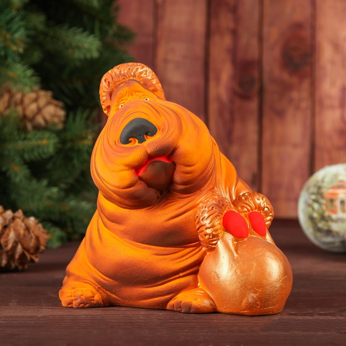 Копилка "Шарпей" оранжевая