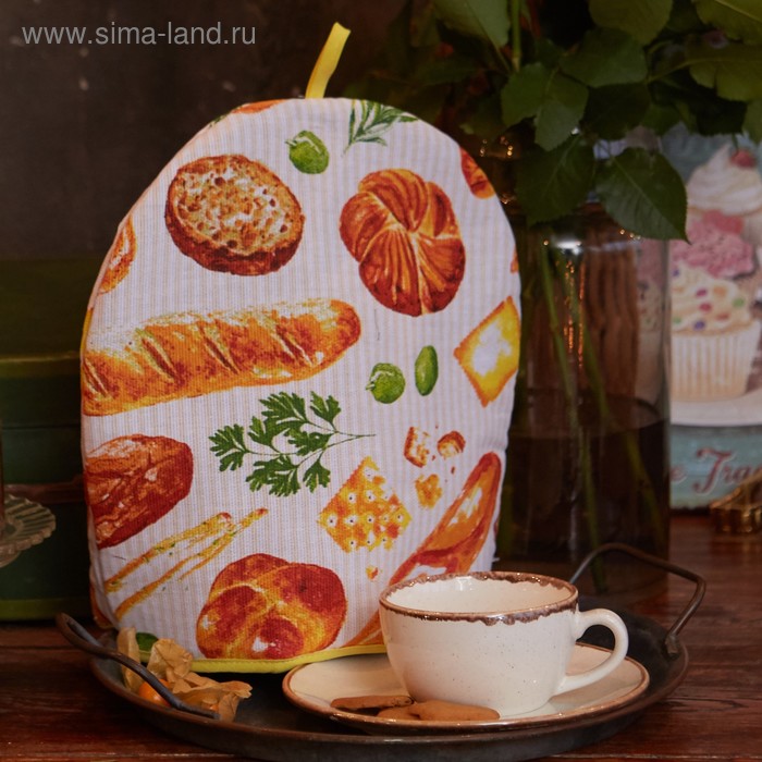 

Грелка на чайник "Доляна" Bread 28х28см, МИКС,100% хлопок,164г/м2