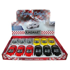 

Машина металлическая Toyota Celica, 1:34, открываются двери, инерция, цвет чёрный