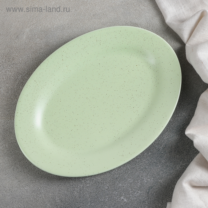 блюдо фарфоровое доляна млечный путь 29 5×17 5 см цвет серый Блюдо фарфоровое Доляна «Амелия», 24,5×18 см см, цвет зелёный