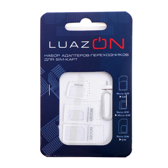 

Адаптер Micro-SIM + Nano-SIM LuazON, чёрный