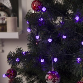 

УЦЕНКА НИТЬ, улич. с насад. "Шарики d=1,5 см" 10 м, Н.Т. LED-100-220V контр. 8р. ФИОЛЕТ