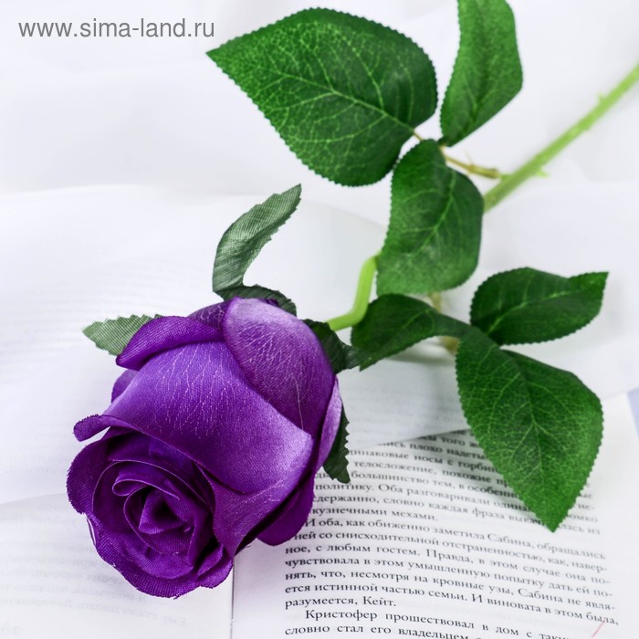 Цветы искусственные Роза Натурэль 6х44 см, фиолетовый цветы искусственные роза натурэль 6х44 см фиолетовый