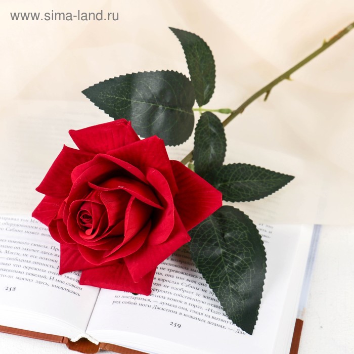 Цветы искусственные Роза Нежный бархат d-12 см h-55 см, красный цветы искусственные гиппеаструм d 12 см h 23 см голубой