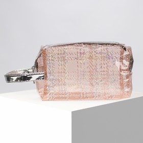 

Косметичка ПВХ, отдел на молнии, с ручкой, цвет розовый