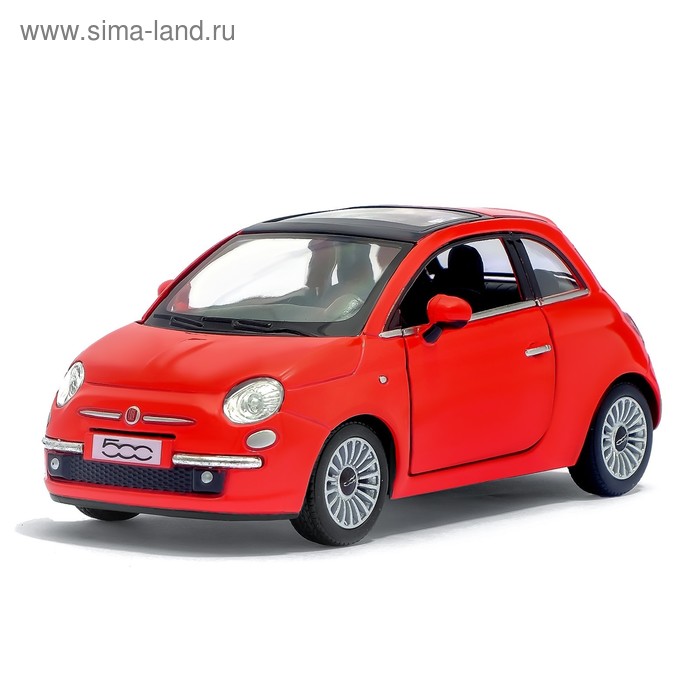 Металлический транспорт Машина металлическая Fiat 500, 1:28, открываются двери, инерция, цвет белый