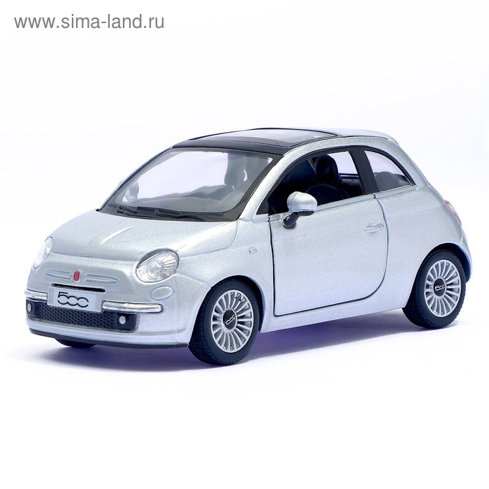 Металлический транспорт  Сима-Ленд Машина металлическая Fiat 500, 1:28, открываются двери, инерция, цвет серый