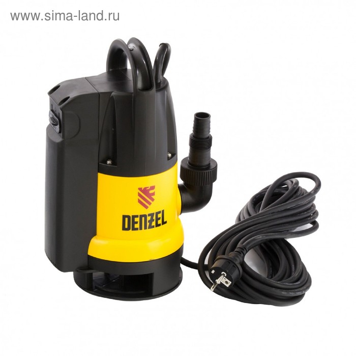 Насос дренажный Denzel DP800A, 800 Вт, подъем 5 м, 13000 л/ч, съемный кабель 10м дренажный насос dp800a 800 вт подъем 5 м 13000 л ч denzel 97219