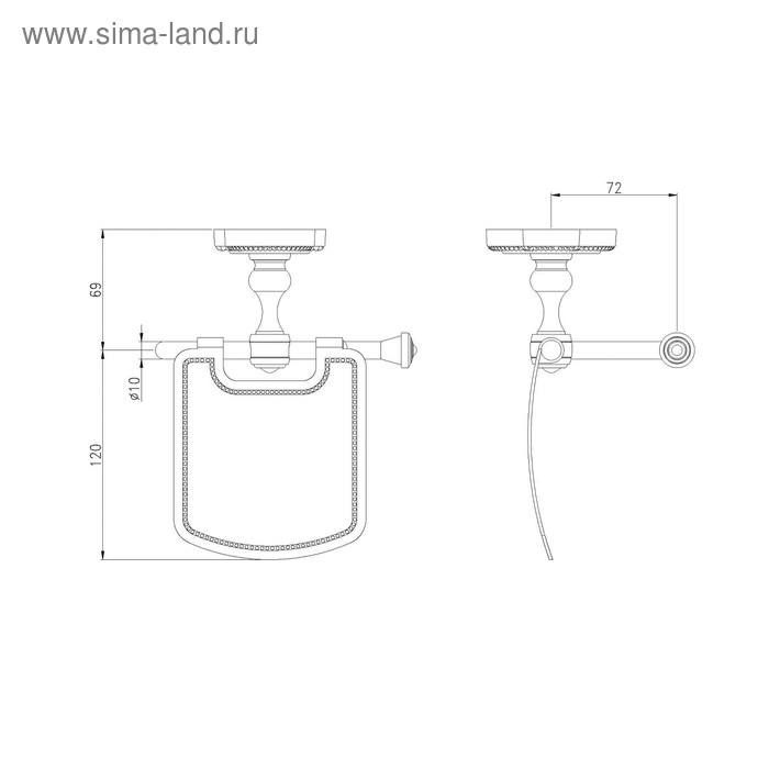 

Держатель для туалетной бумаги Bronze de Luxe S25003, подвесной, бронза