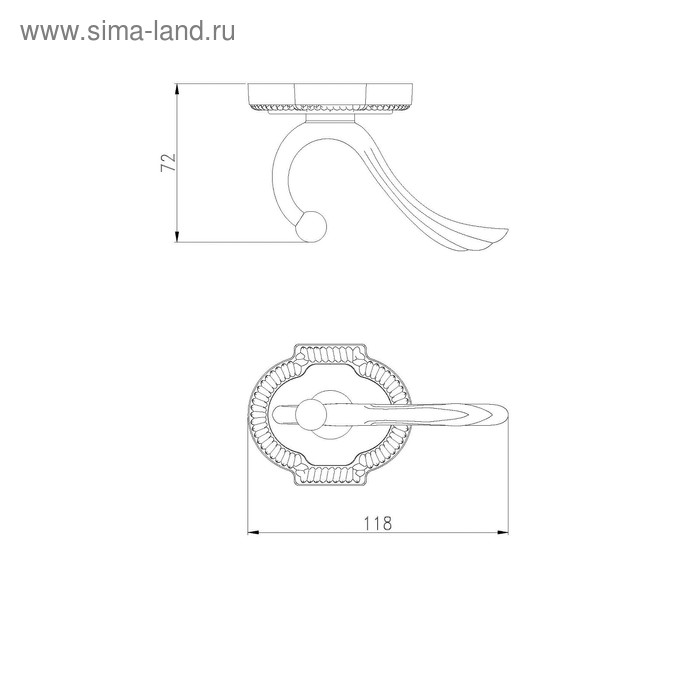 

Крючок Bronze de Luxe S25205, двойной, подвесной, бронза