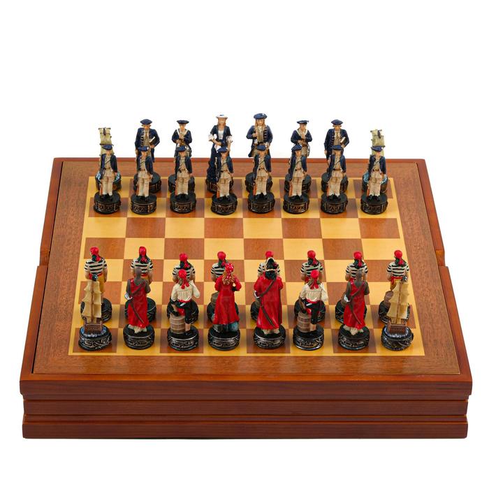 Шахматы сувенирные Пиратская схватка, h короля-8 см, пешки-6 см, 36 х 36 см шахматы сувенирные долина смерти 36 х 36 см