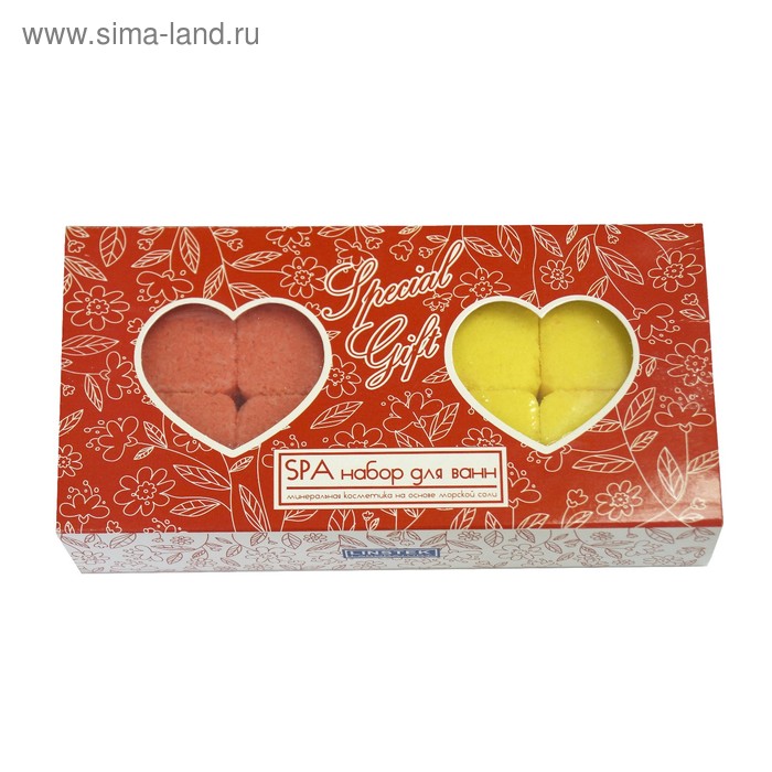 Набор ароматической шипучей соли для ванн Special Gift «Сердечки», микс, 320 г