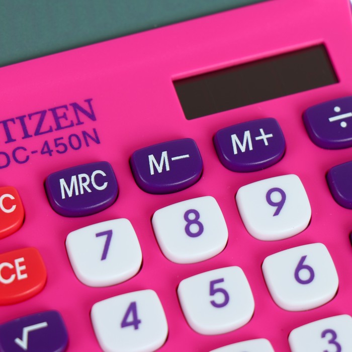 Калькулятор настольный Citizen 8-разр 120*87*22мм, 2-е питание, розовый SDC-450NPKCFS