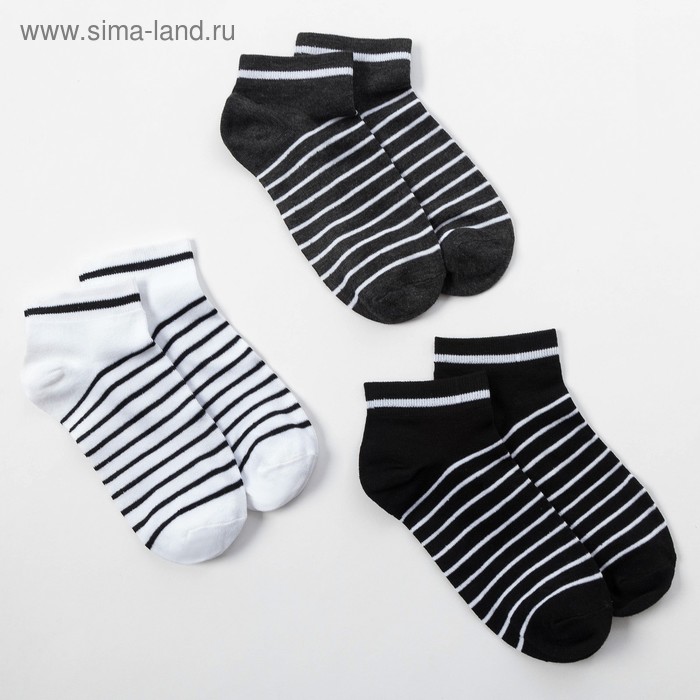 Набор носков мужских MINAKU «Полоса», 3 пары, размер 40-41 (27 см) фотографии