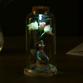 Сувенир полистоун свет "Девочка-ангел с сердцем у роз" светящаяся бутыль МИКС 20,5х10х10 см 463503 от Сима-ленд