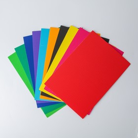 Набор цветного картона "Гофрированный" 10 листов 10 цветов, 250 г/м2, 21х29,7 см