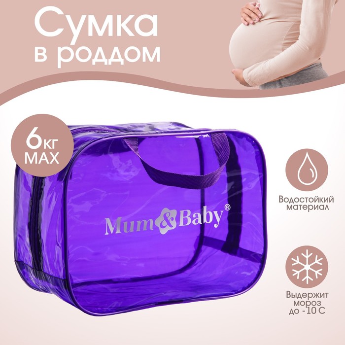 фото Сумка в роддом 23х32х17, цветной пвх, цвет фиолетовый mum&baby